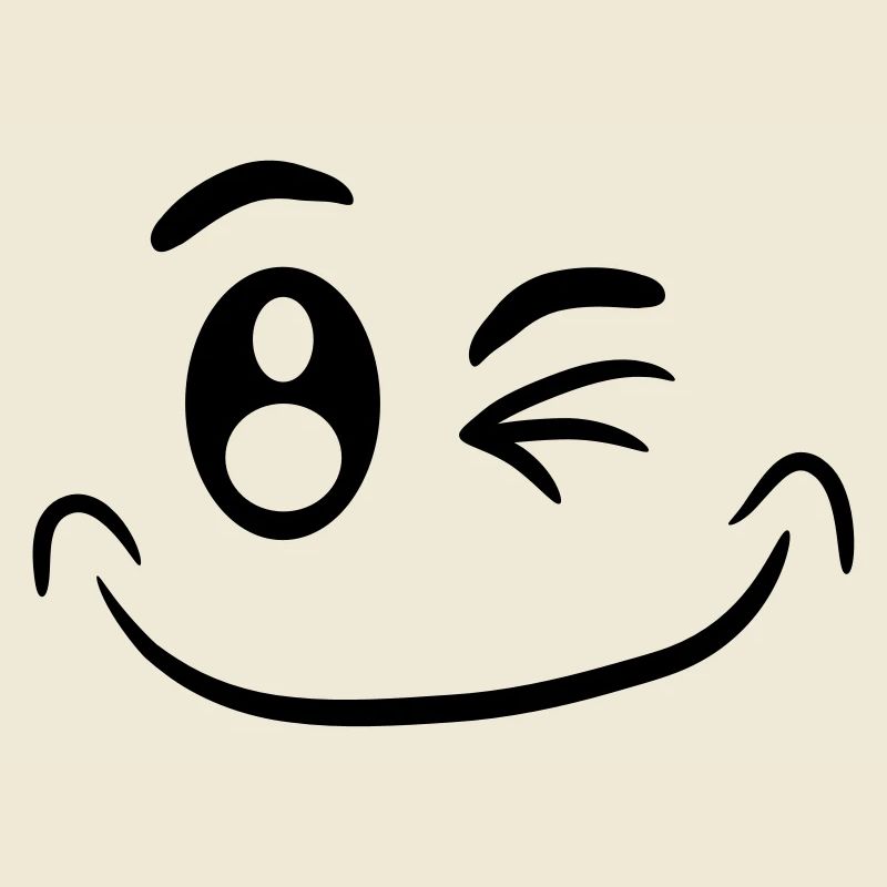 Comic face funny smiley winking