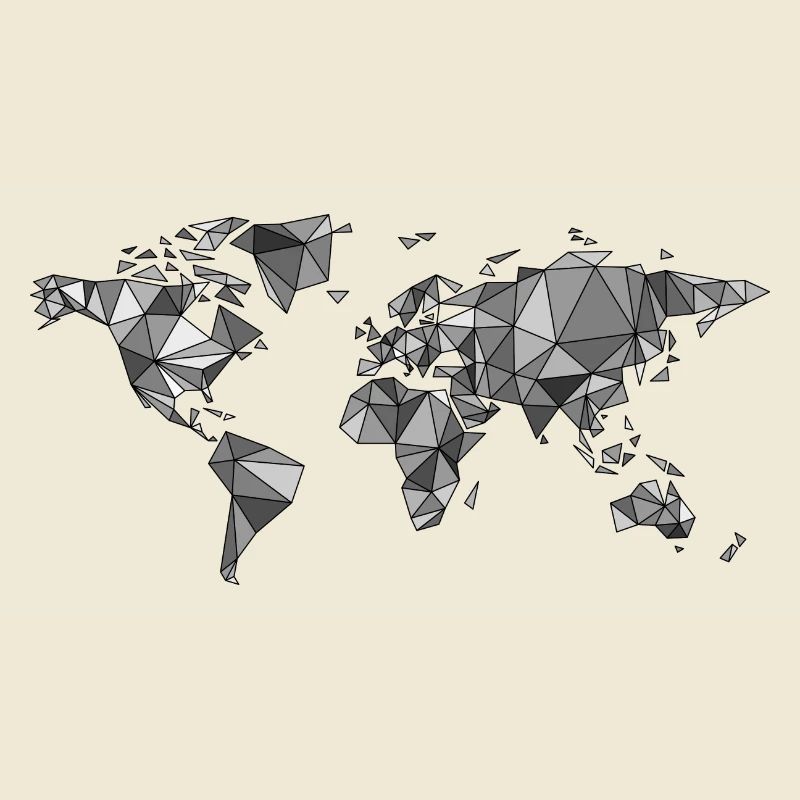World map - simplified representation triangle
