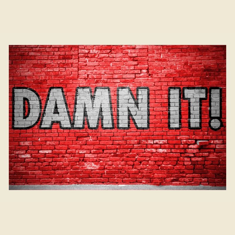 Damn It Brick Wall Graffiti