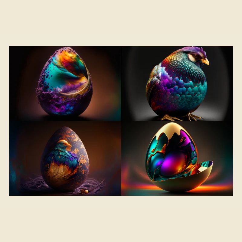 chickens egg colored