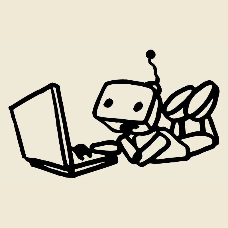 Robot using laptop