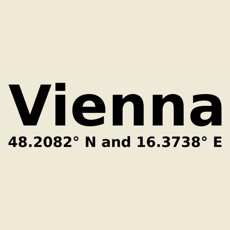 Wien - Vienna - with geo coordinates horizontally