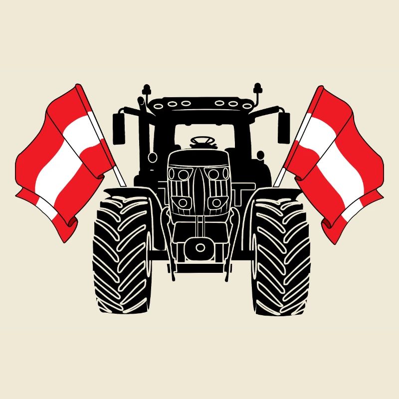 Tractor two flags Austria