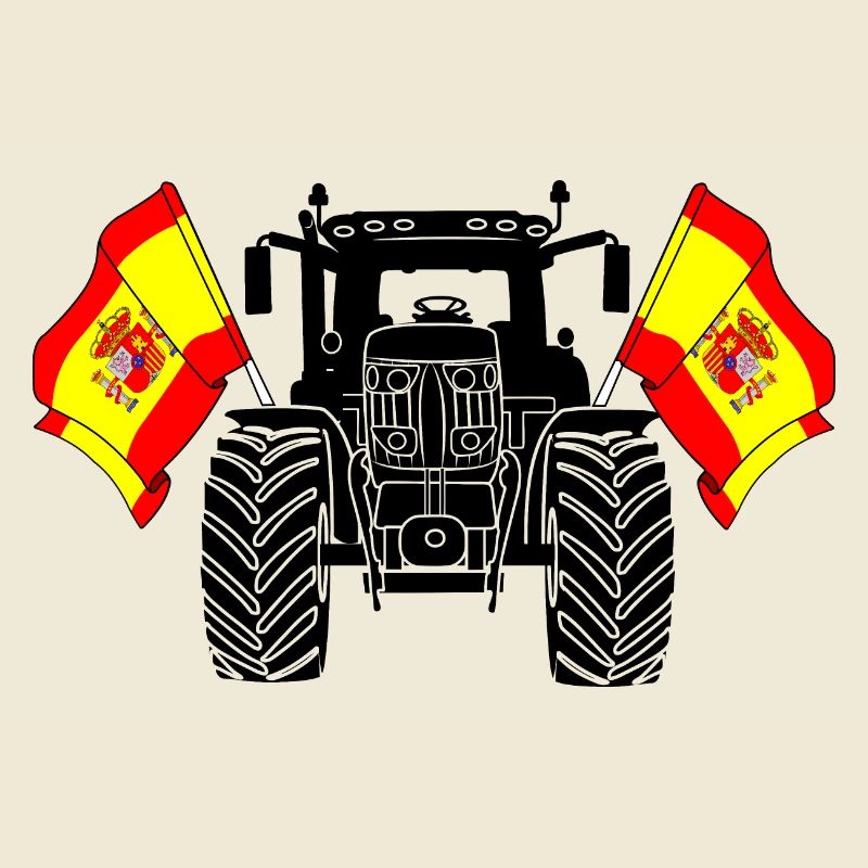 Tractor two flags Spain