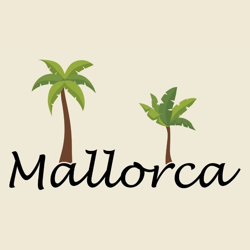 Mallorca Design mit farbigen Palmen