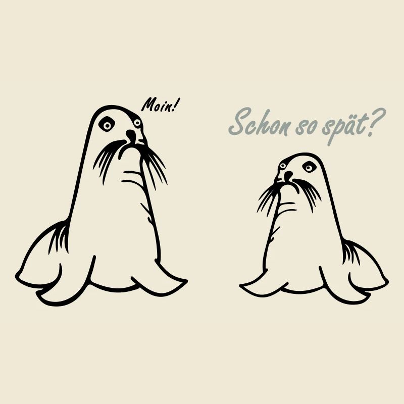 Seehund MOIN MOIN Seelöwe Comic Sprüche