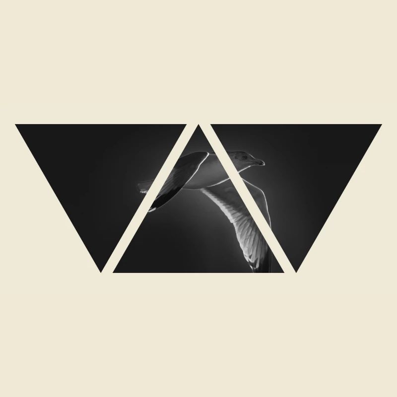 Bird black white triangle seagull gift