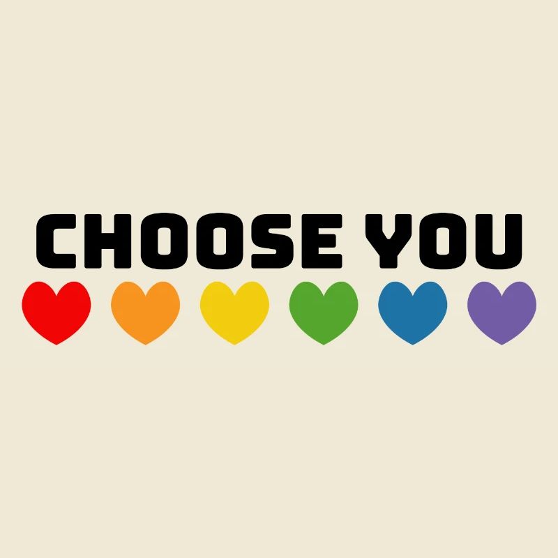 Regenbogenherzchen choose you schwarz