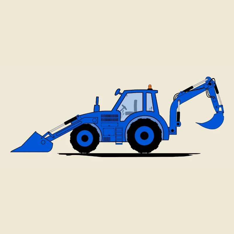 Traktor Bagger Baggerschlepper Blau