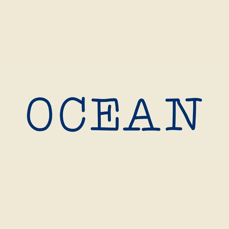 Logo de conception de lettrage de l’océan Mer