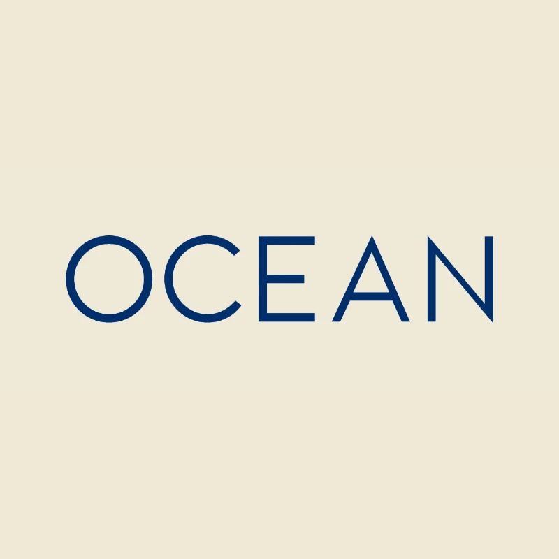 Logo de conception de lettrage de l’océan Mer