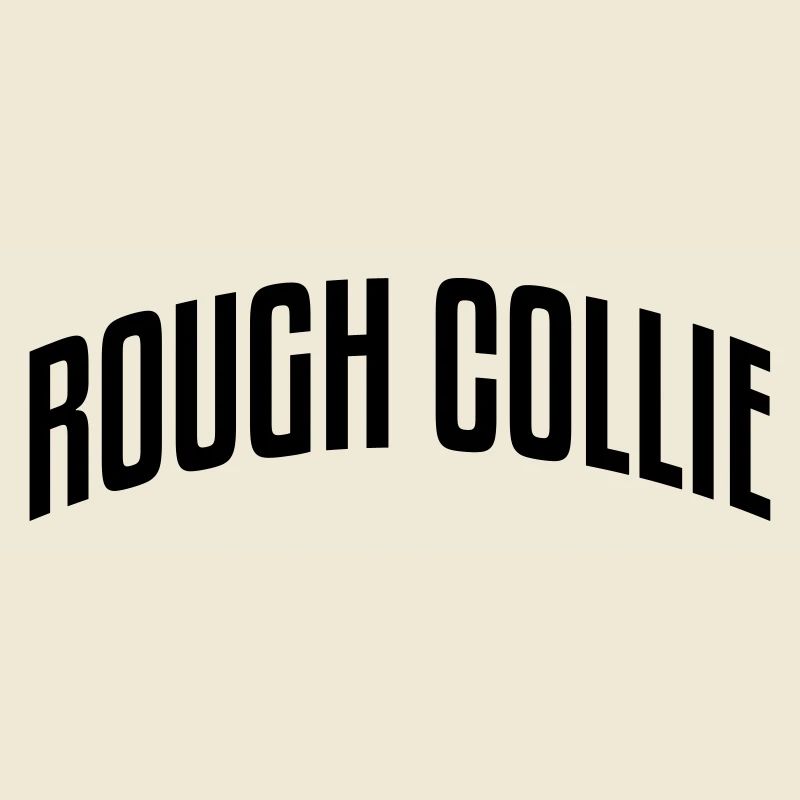 rough collie stylish arched text logo co
