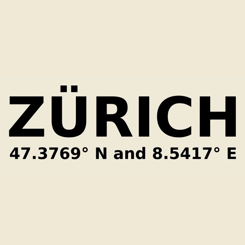 Zurich - with geo coordinates horizontal