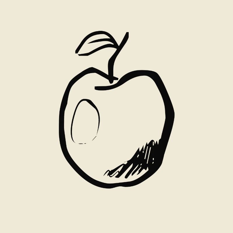 Apfel mit Stil (Schwarz)