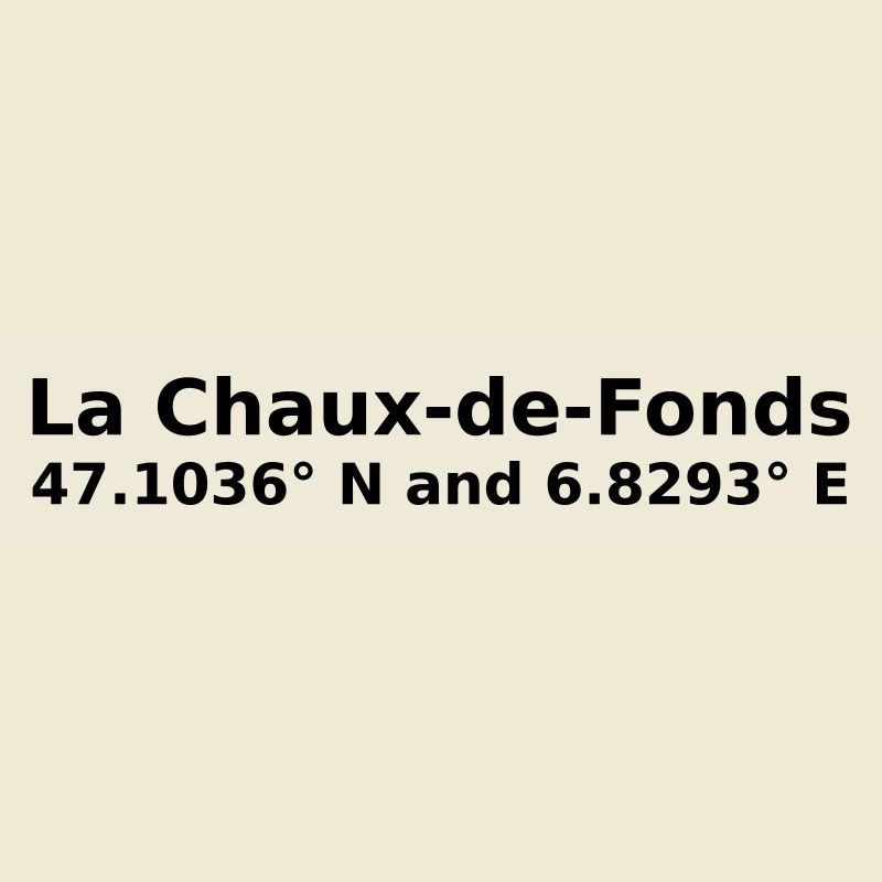 La Chaux-de-Fonds - with geo coordinates horizontal