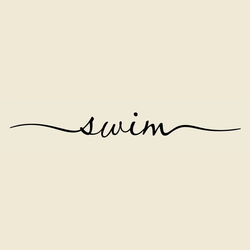 Lettrage de natation Écriture manuscrite Typographie