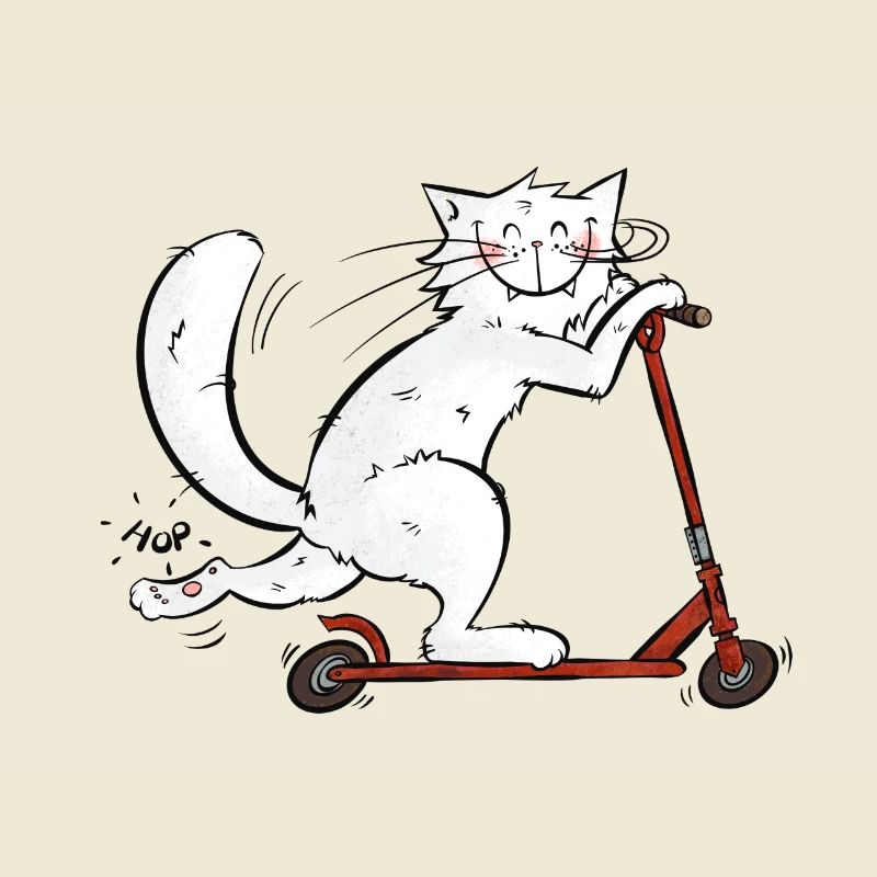 Mrou le Chat und sein Roller
