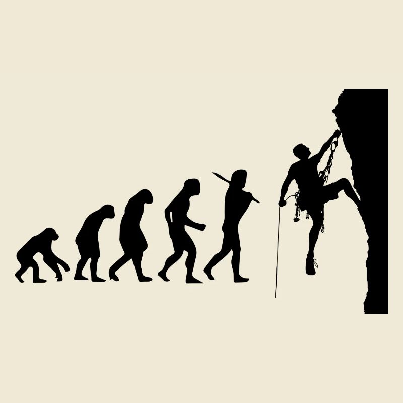 Klettern Kletterer Climbing Evolution Geschenk