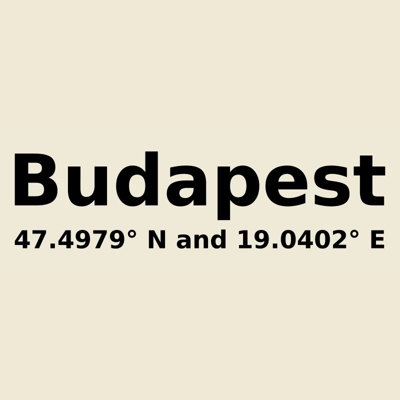 Budapest - with geo coordinates horizontal