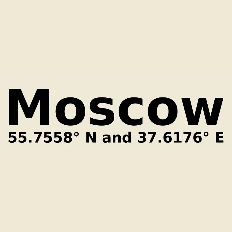 Moscow - with geo coordinates horizontal