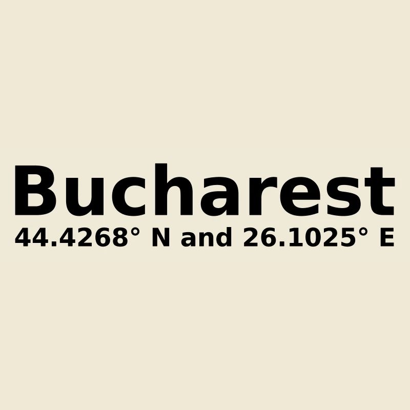 Bucharest - with geo coordinates horizontal