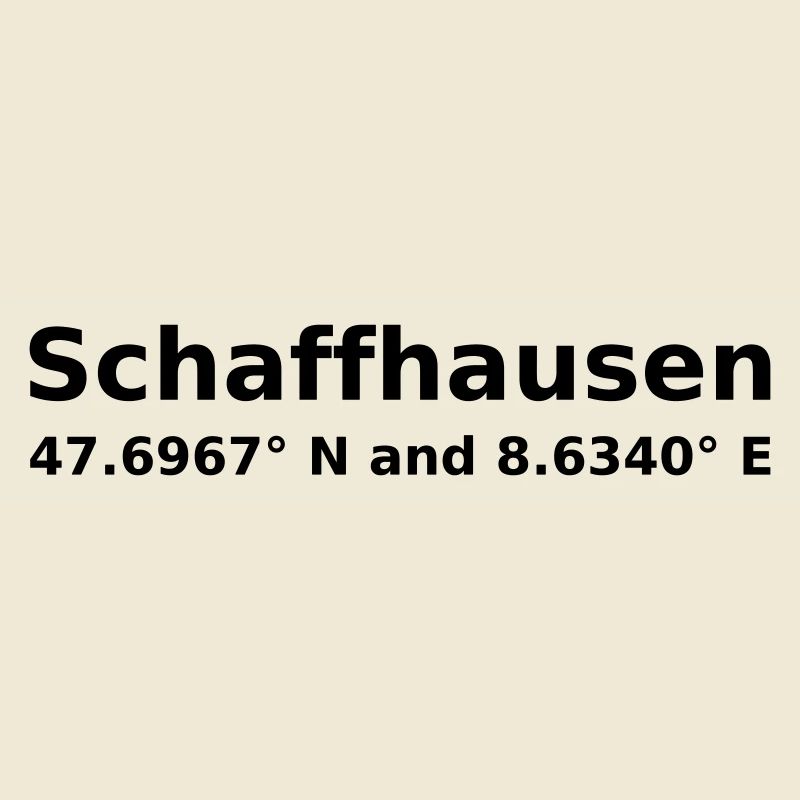 Schaffhausen - with geo coordinates horizontal