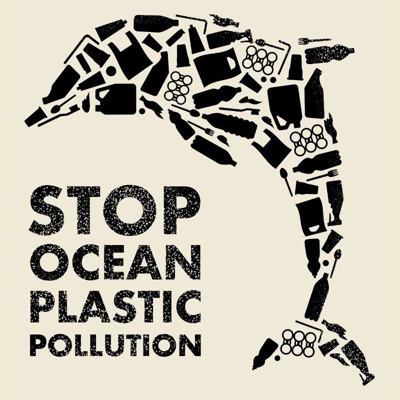 Dauphin noir Stop Ocean Plastic Pollution