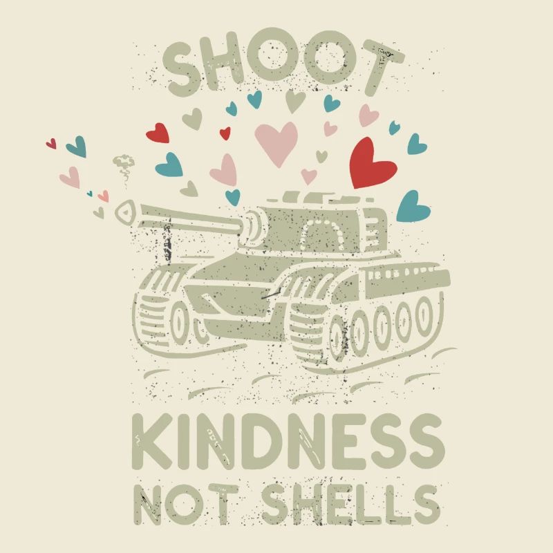 "Shoot Kindness, Not Shells" Minimalistic Design