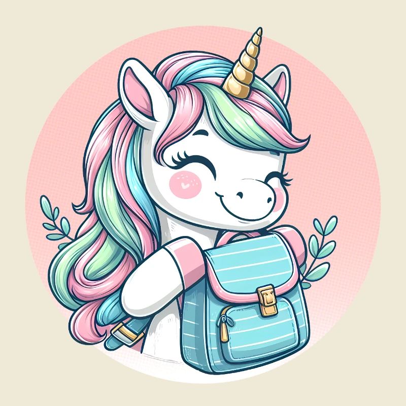 Süßes Einhorn Schulkind