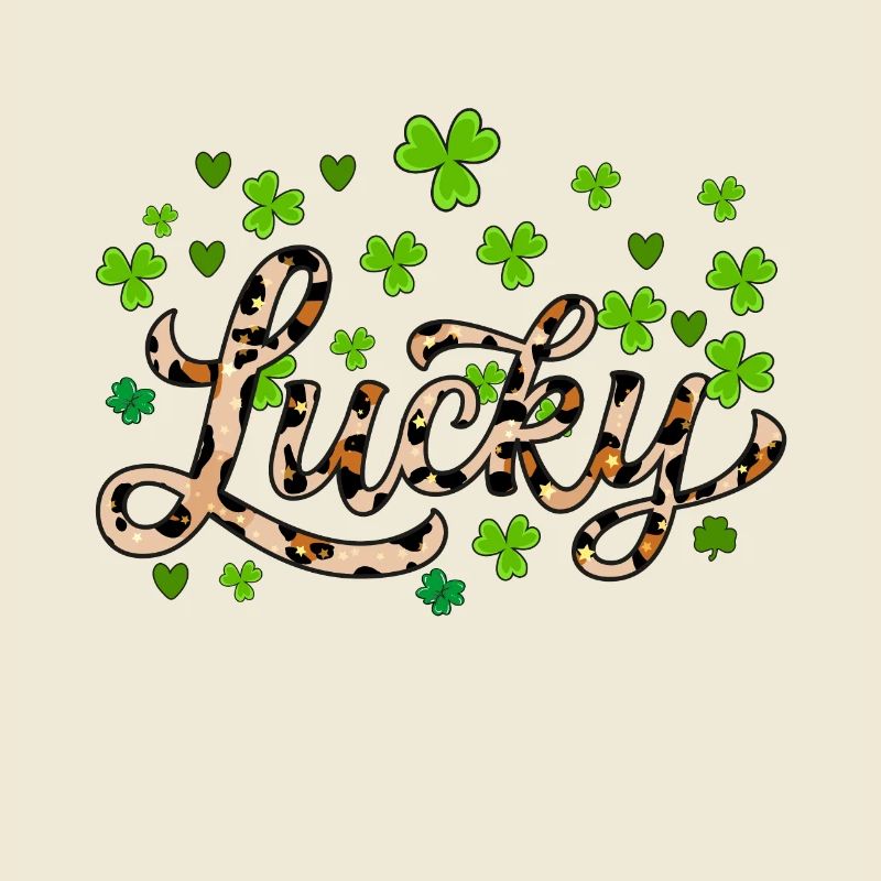 Lucky St Patricks Day, trèfle léopard