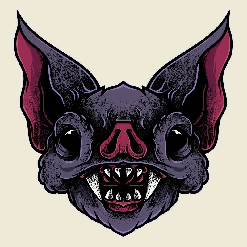 Conception d’impression de tête de chauve-souris