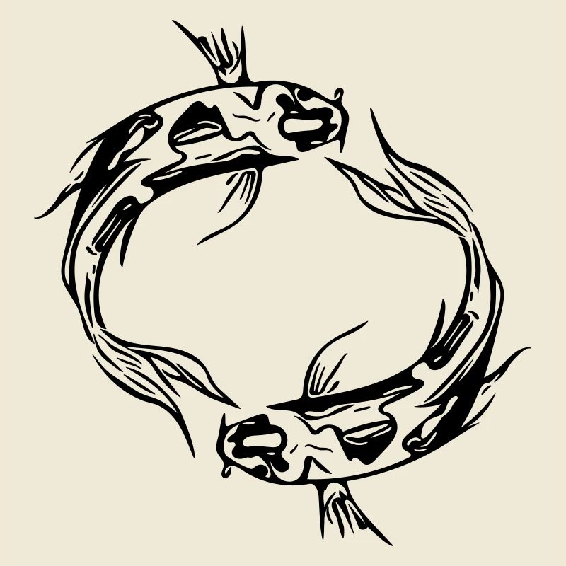 Two Vector Koi Carp Fish