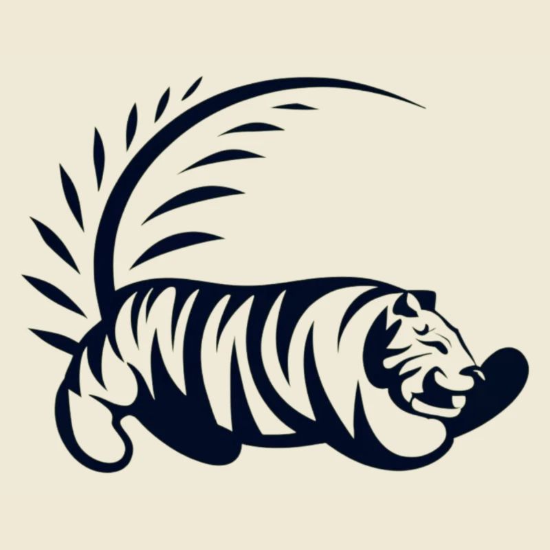 Minimalist Tiger in Geometric Shape