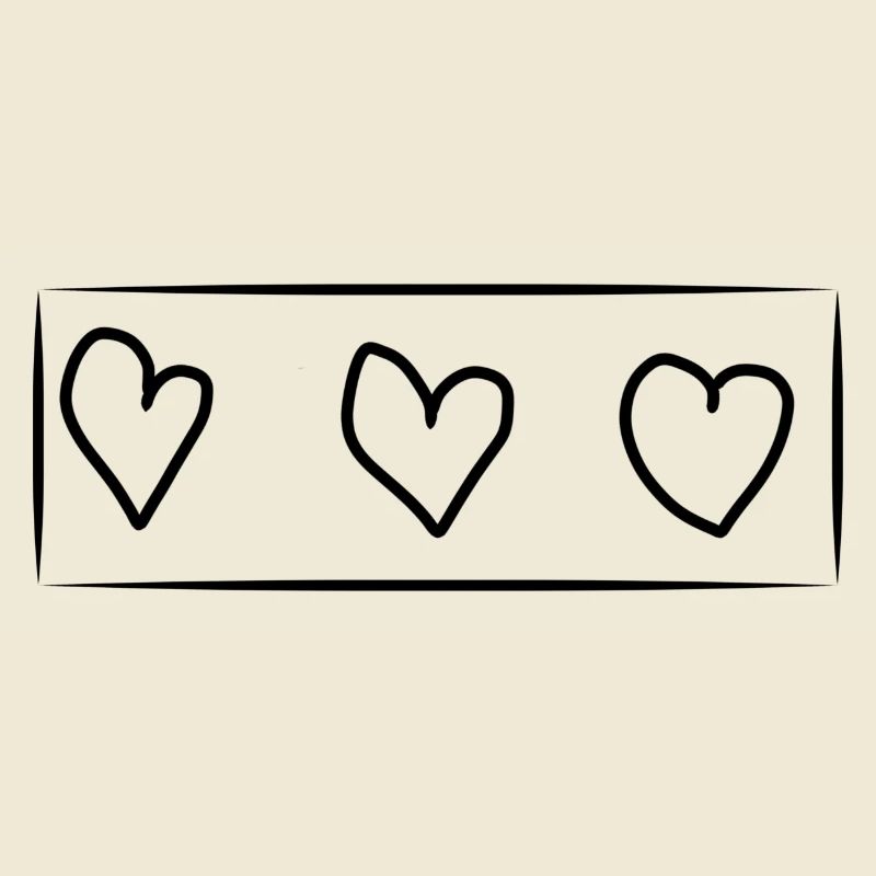 Trois coeurs coeur rectangle