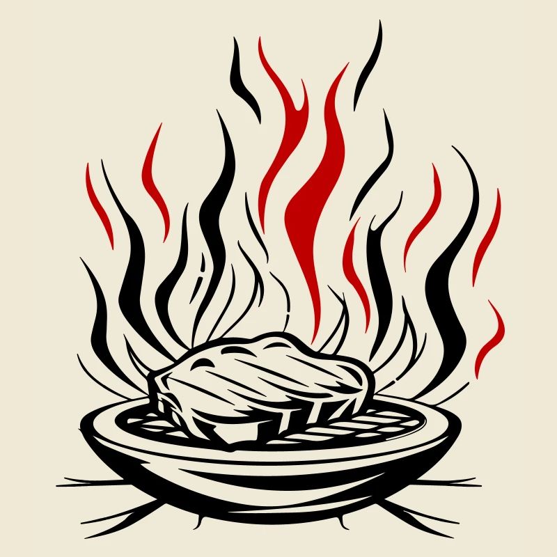 Grill Flame Meat Bbq