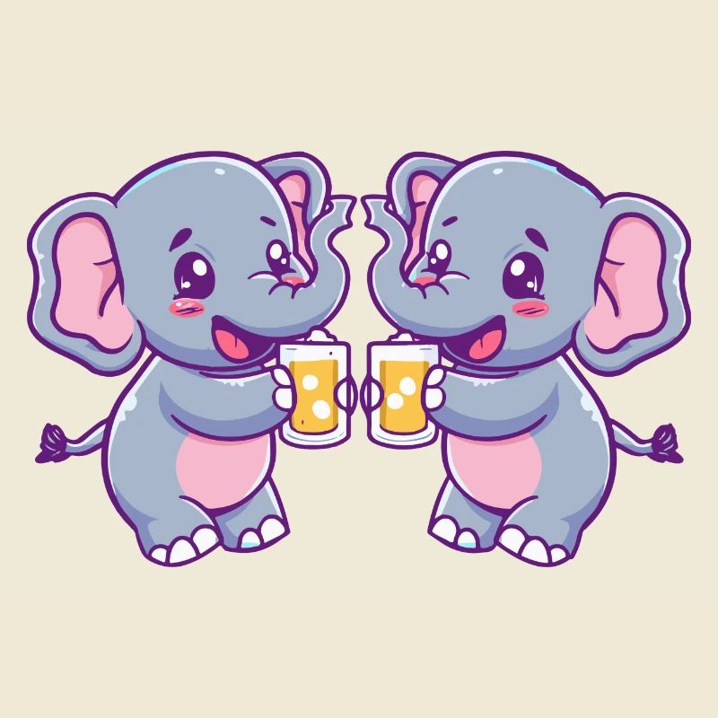 Elefant Comic Bier Lustig Saufen