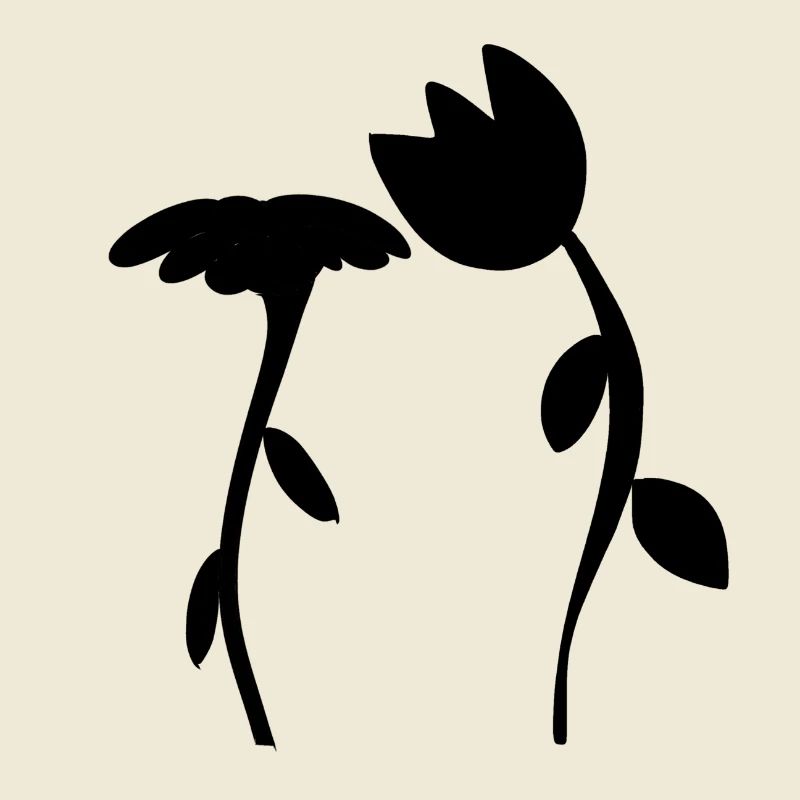 Symbole de fleur fleur plante forme deux fleurs