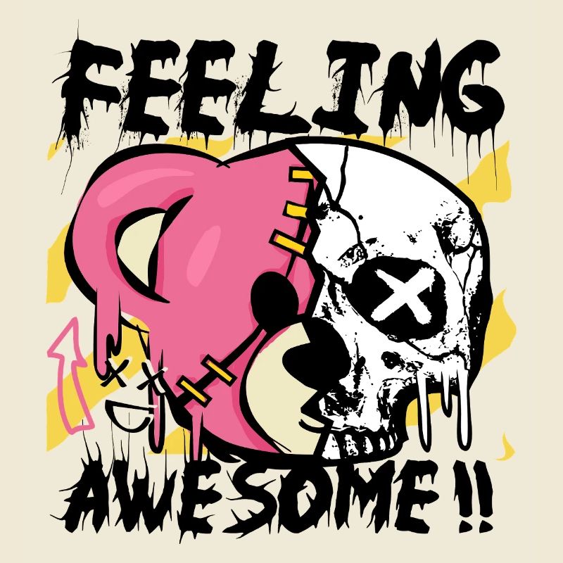 Feeling Awesome - Bear Skull Design