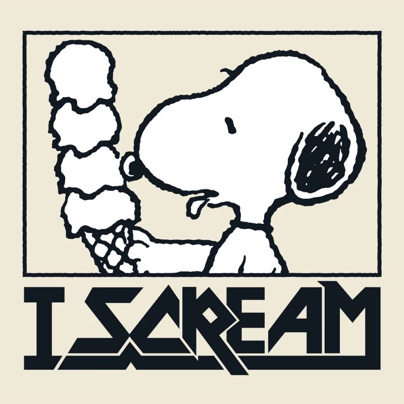 Peanuts Snoopy I Scream Icecream Eiscreme Witzig