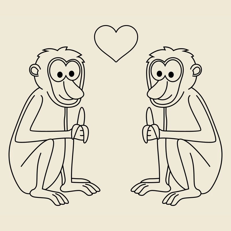 Monkey comic couple love