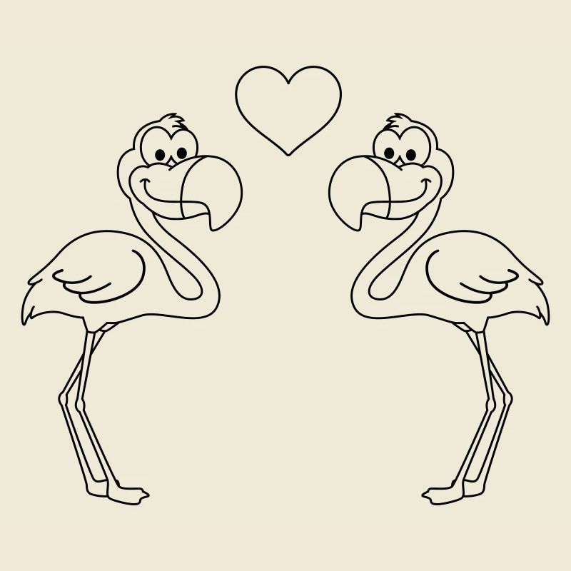 Flamingo Comic Couple amour