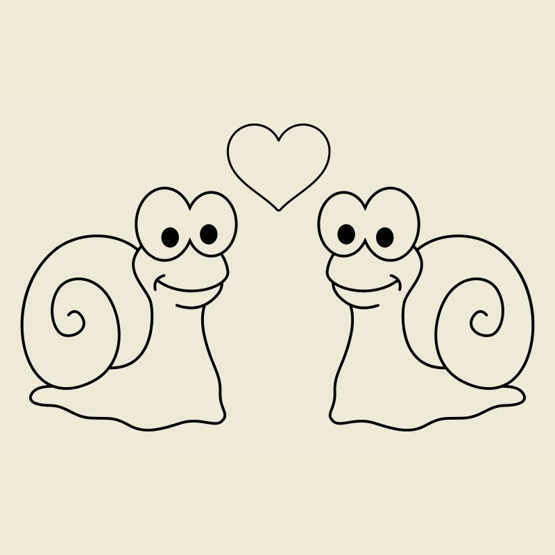 Schnecke Comic Paar liebe