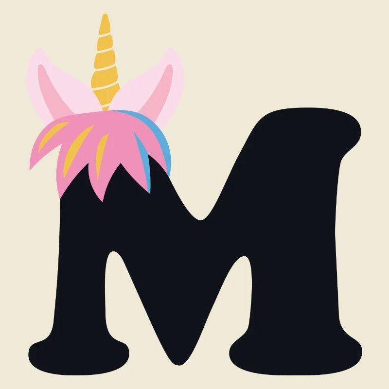 Einhorn-Buchstabe Regenbogenstyle "M" | be unique