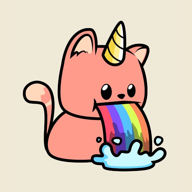 Katzen Regenbogen Einhörner