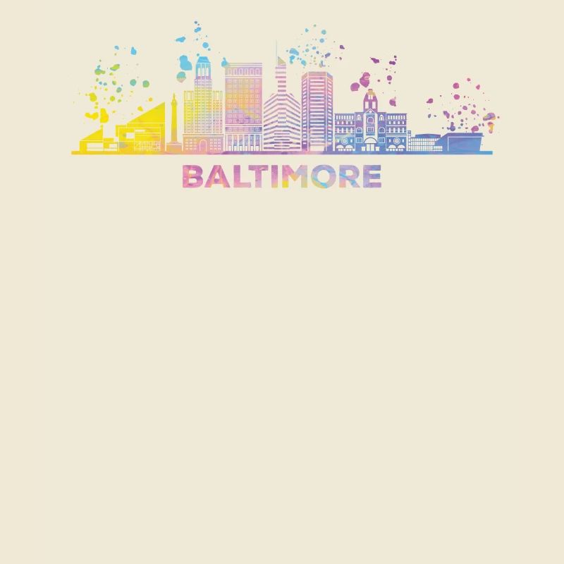 Baltimorean Watercolor Skyline Baltimore
