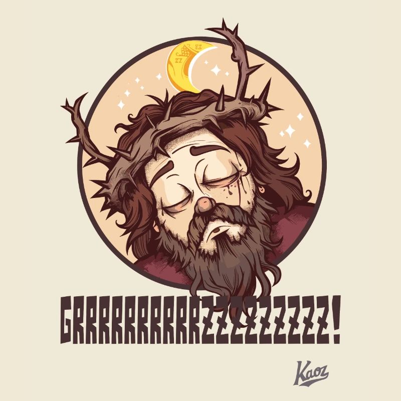 Doux, type Jésus endormi