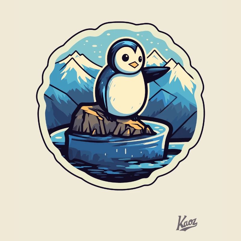 Niedlicher kleiner Pinguin auf einer Eisscholle