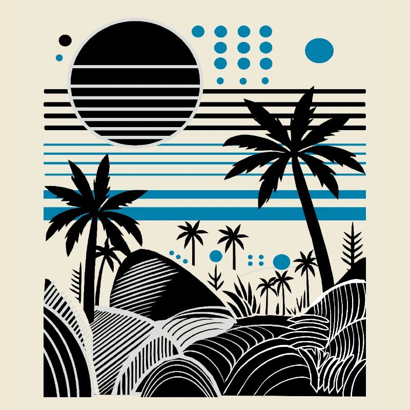 Vacation Beach Palm Tree Waves Gift
