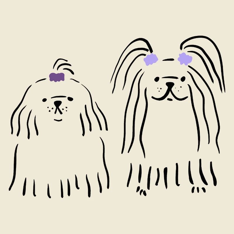 Chiens mignons avec arc