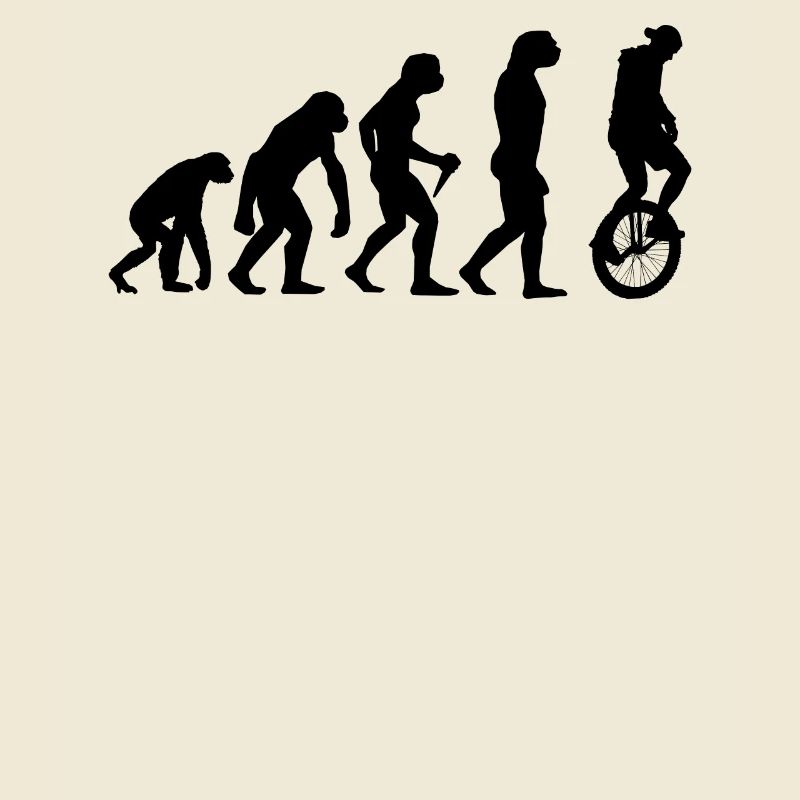 Entwicklung Unicycle Fahrer Evolution Einrad fahre